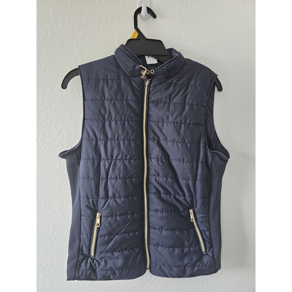 Navy Blue Puffer Vest Ladies Size M